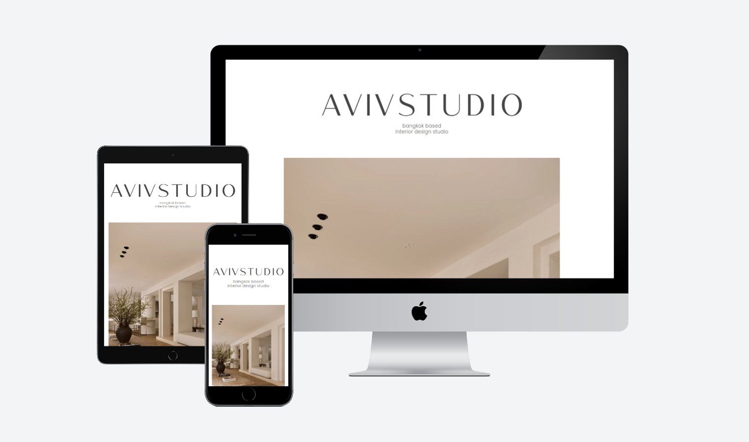 Web mockup for avivstudio.co