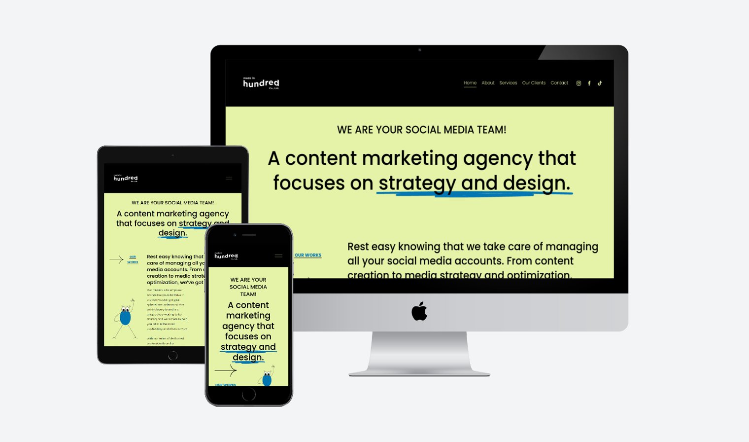 Web mockup for www.madeinhundred.com