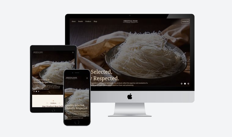 Web mockup for www.orientalfood.co.th