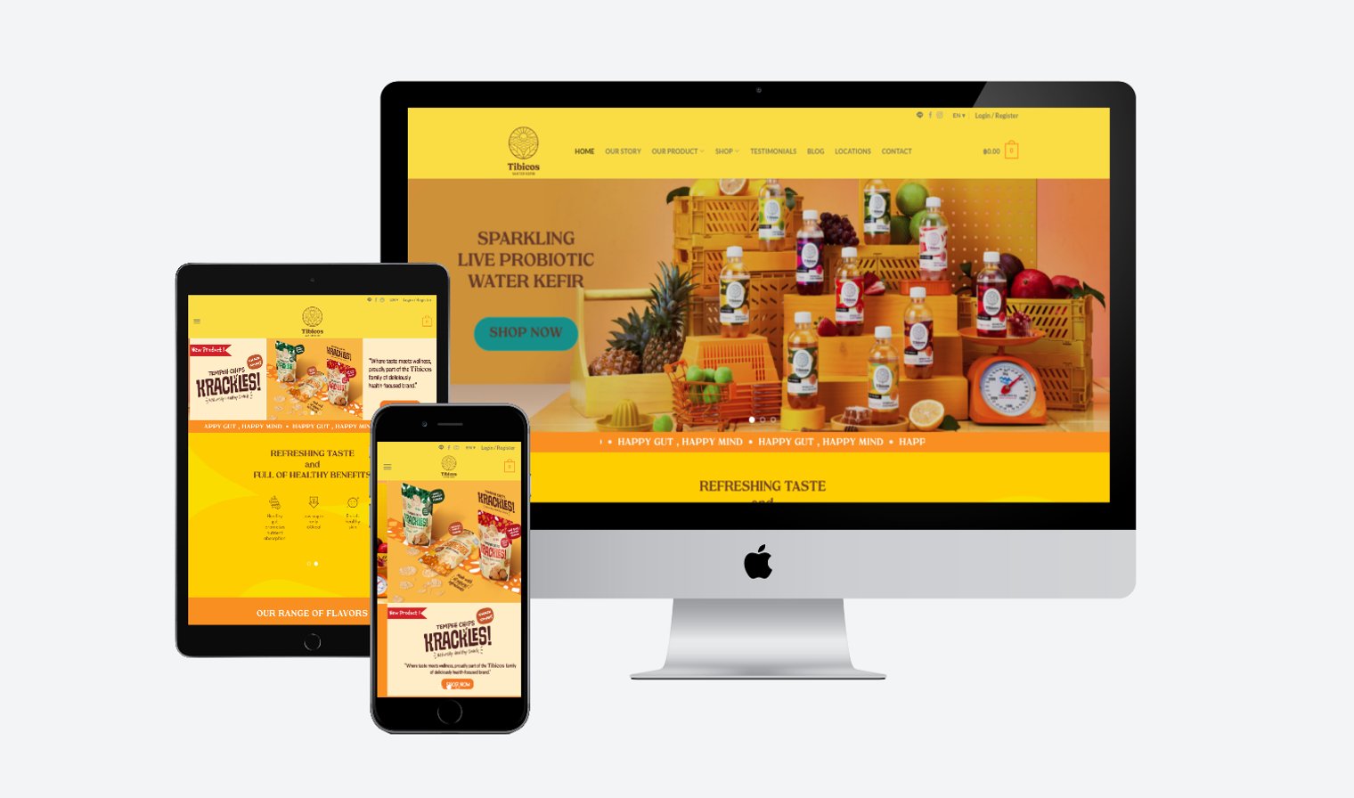 Web mockup for www.tibicossparkling.com